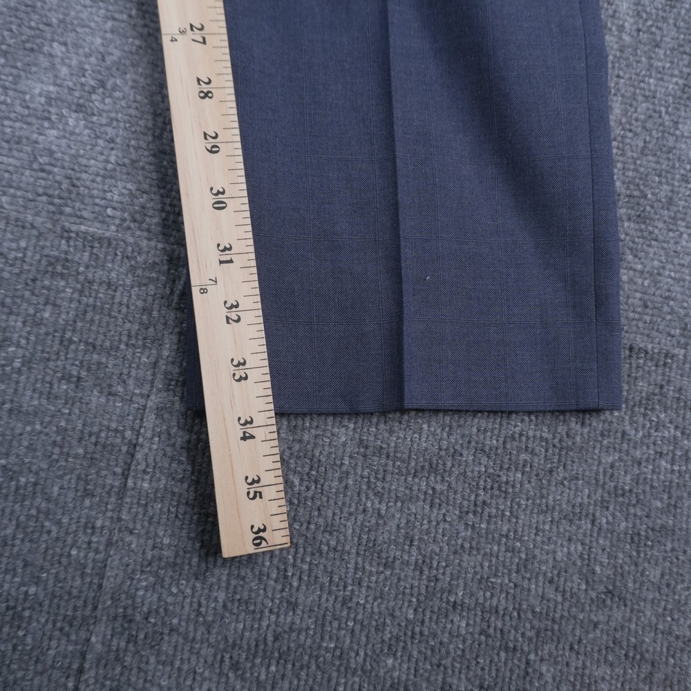 Lauren Ralph Lauren Dress Pants Mens 38x34 Blue‎ Windowpane Check Flat Front - Picture 8 of 11